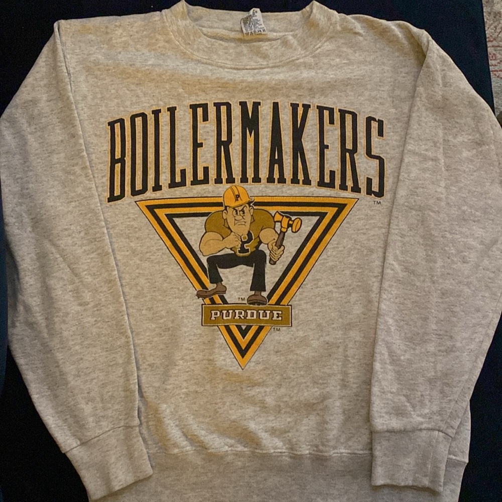 90s VTG Purdue Boilermakers Crewneck Sweatshirt Adult Medium Cotton Made in USA